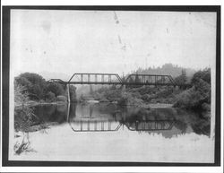 Guerneville's first bridge, Guerneville, California, 1882