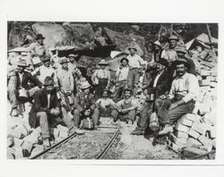 Italian blockmakers at Wymore Quarry at Annadel