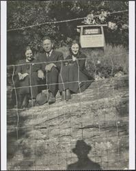 Unidentified couple with possibly their daughter at the Petrified Forest, Calistoga, California, 1920s