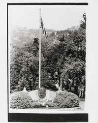 Flag pole at the entrance to Italian Swiss Colony