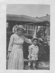 Woman and Child at Service Station