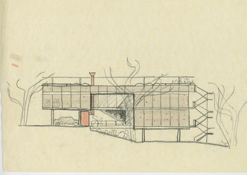 Barton Myers: Wolf house (Toronto, Ont.), drawing