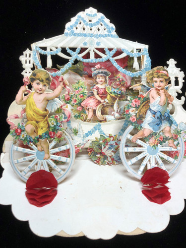 Three Dimensional Valentine's Day Card - Cherubs and Carriage