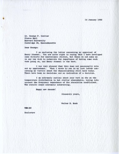 Walter Munk and Henry Stommel correspondence, 1960-1965