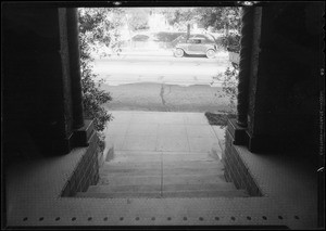 Steps leading to apartment house, 443 North Hoover Street, Los Angeles, CA, 1932
