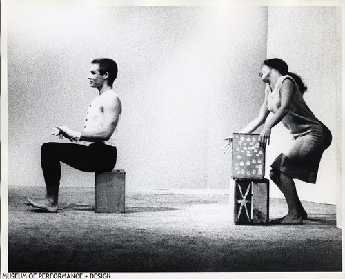 Simone Forti and A.A. Leath in Halprin's Four Square, 1959