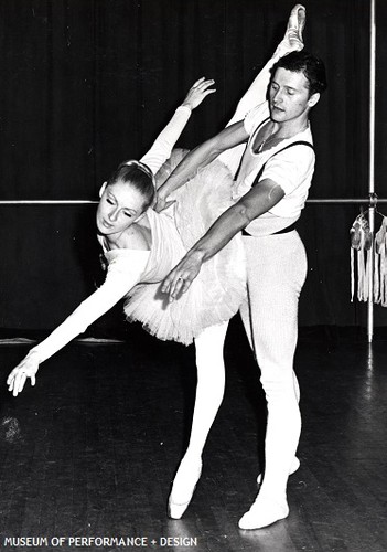 Lynda Meyer and John McFall in rehearsal for Christensen's Nutcracker, 1969