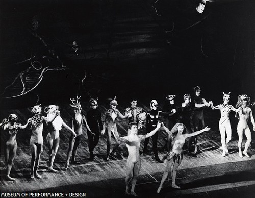 Sally Bailey, Roderick Drew, and other dancers in a Christensen's Original Sin, 1961