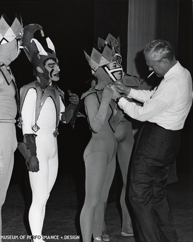 Lew Christensen with San Francisco Ballet dancers in costume for Jest of Cards, circa 1962-1964