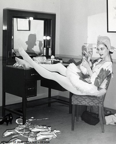 Sally Bailey in costume backstage for Christensen's Nutcracker, circa 1950s