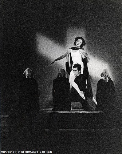 Jocelyn Vollmar, David Anderson, and dancers in Gladstein's Face of Death, 1965