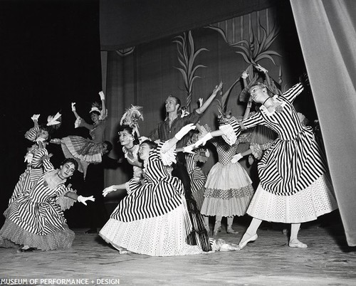 San Francisco Ballet dancers cast portrait in costume for Christensen's Caprice, circa 1959-1960