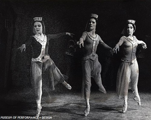 Virginia Johnson, Jocelyn Vollmar, and another dancer in Christensen's St. George and the Dragon, 1964