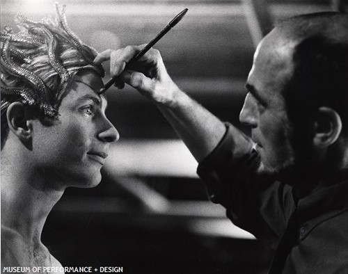 David Coll with make-up artist preparing for Christensen's Nutcracker, circa 1960s