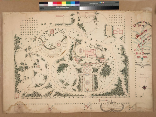 Original contour map of Holmby residence of Arthur Letts, Esq