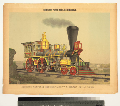 Express passenger locomotive. Richard Norris & Son, locomotive builders, Philadelphia