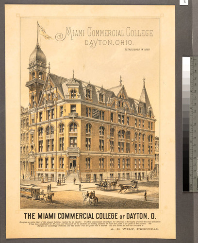 Miami Commercial College : Dayton, Ohio. Established in 1860