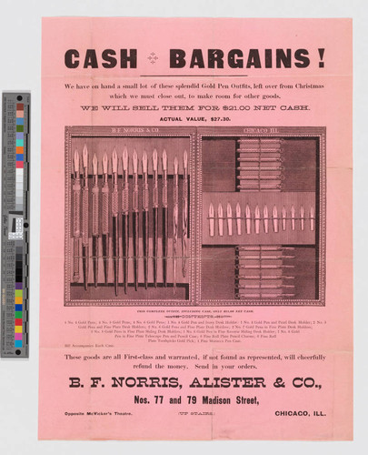 Cash bargains! ... B. F. Norris, Alister & Co