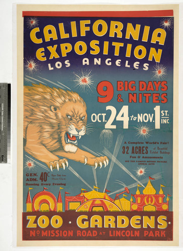 California Exposition Los Angeles 9 big days & nites Oct. 24 to Nov. 1st. inc