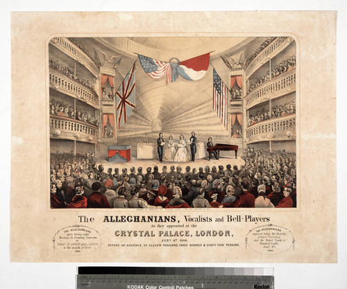 The Alleghanians, vocalists and bell-players : as they appeared at the Crystal Palace, London, Jany. 6th. 1866, before an audience of eleven thousand, three hundred & eighty four person