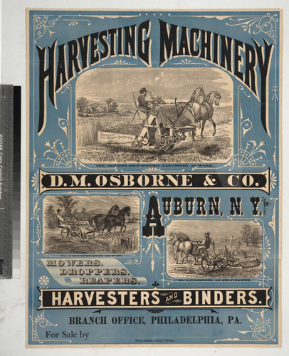 Harvesting machinery. D. M. Osborne & Co. Harvesters and binders