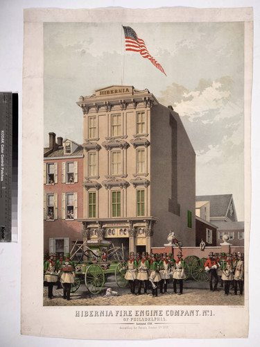 Hibernia Fire Engine Company, No. 1 of Philadelphia. Instituted 1752. Assembling for parade, October 5th. 1857