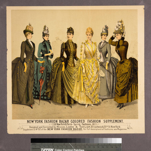 New York fashion bazar colored fashion supplement. New York & Paris - spring fashions