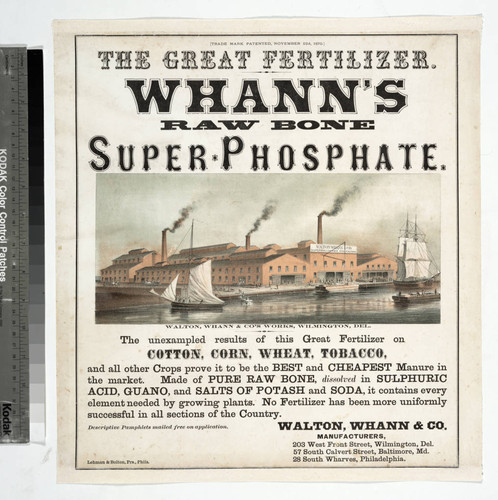 The great fertilizer. Whann's raw bone super-phosphate