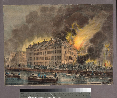 View of the great conflagration of Dec. 16th and 17th 1835; from Coenties Slip