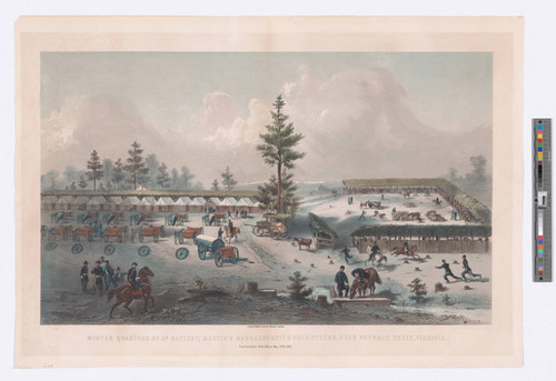 Winter quarters of 3d. Battery, Martin’s Massachusetts Volunteers, near Potomac Creek, Virginia