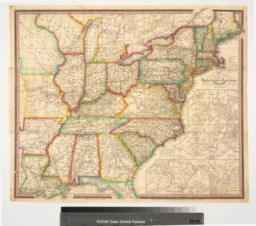 The traveller's guide or the map of the roads, canals & rail roads of the United States with the distances from place to place by H.S. Tanner