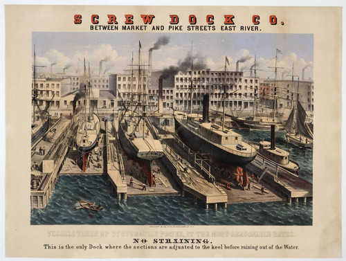 Screw Dock Co. between Market and Pike Streets East River