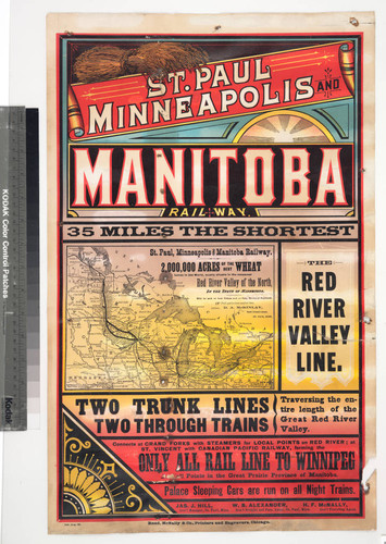 St. Paul Minneapolis and Manitoba Railway : 35 miles the shortest : the Red River Valley line