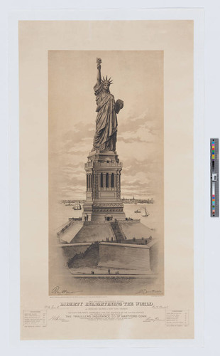 Liberty enlightening the world on : Bedloes Island in New York Harbor