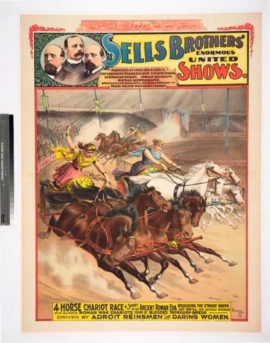 Sells Brothers' enormous united shows : 4 horse chariot race