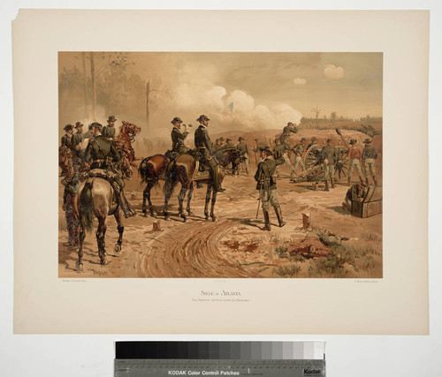 Siege of Atlanta, Gen. Sherman and staff inspecting batteries