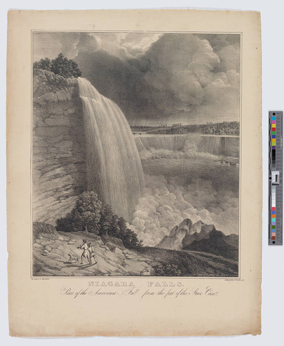 Niagara Falls. Part of the American Fall from the foot of the stair case