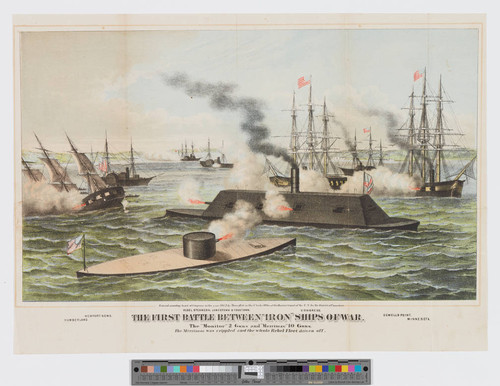 The first battle between "iron" ships of war