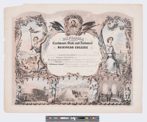 Diploma awarded by Eastman's State and National Business College