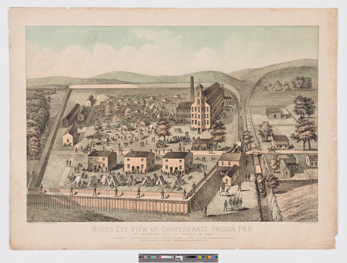 Bird’s eye view of Confederate prison pen, at Salisbury, N. C. Taken in 1864