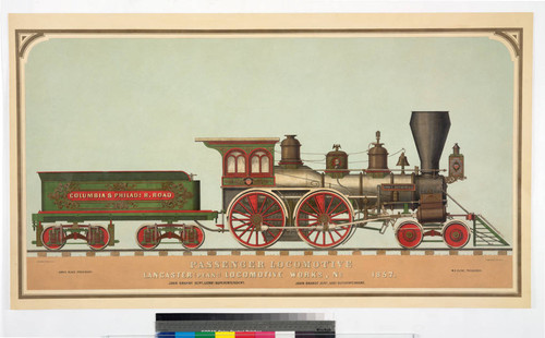 Passenger locomotive Lancaster (Penna.) Locomotive Works, No. [space] 1857