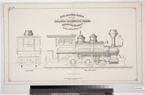 Tank switching engine built by Baldwin Locomotive Works Burnham Parry, Williams & Co. Philadelphia Pa