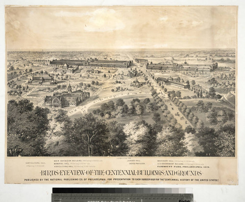 Birds eye view of the Centennial buildings and grounds