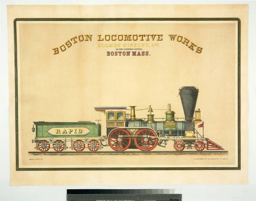 Boston Locomotive Works Holmes Hinkley, Agt. No. 380 Harrison Ave, Boston Mass