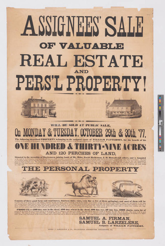 Assignee's sale of valuable real estate and pers'l property!