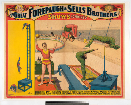 The Great Forepaugh & Sells Brothers shows combined : phenomenal acts of contortion