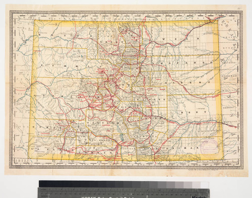 Map of Colorado showing railroad lines