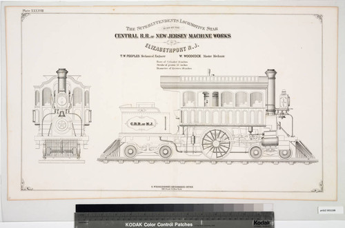 The superintendents locomotive star built by the Central R.R. of New Jersey Machine Works, Elizabethport N.J