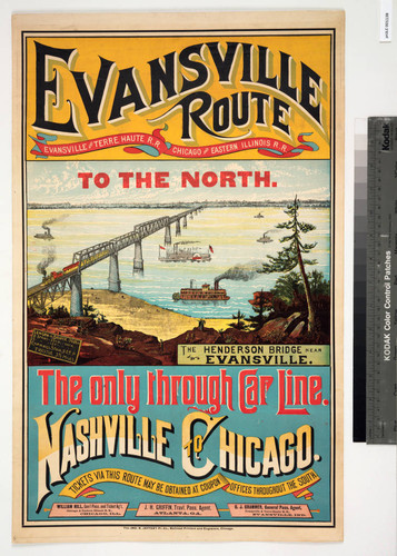 Evansville route : Evansville and Terre Haute R.R. Chicago and Eastern Illinois R. R. : to the north