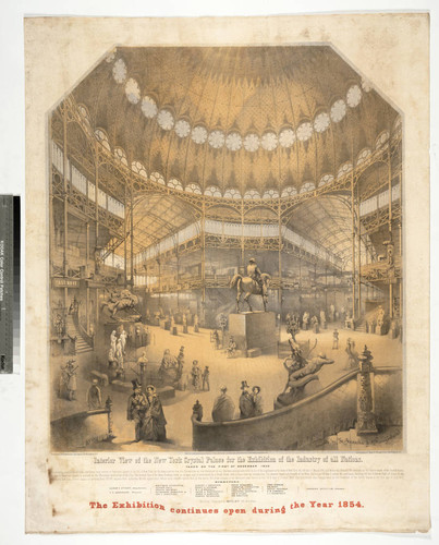 Interior view of the New York crystal palace for the Exhibition of the industry of All Nations